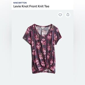 Levy knot front knit tee